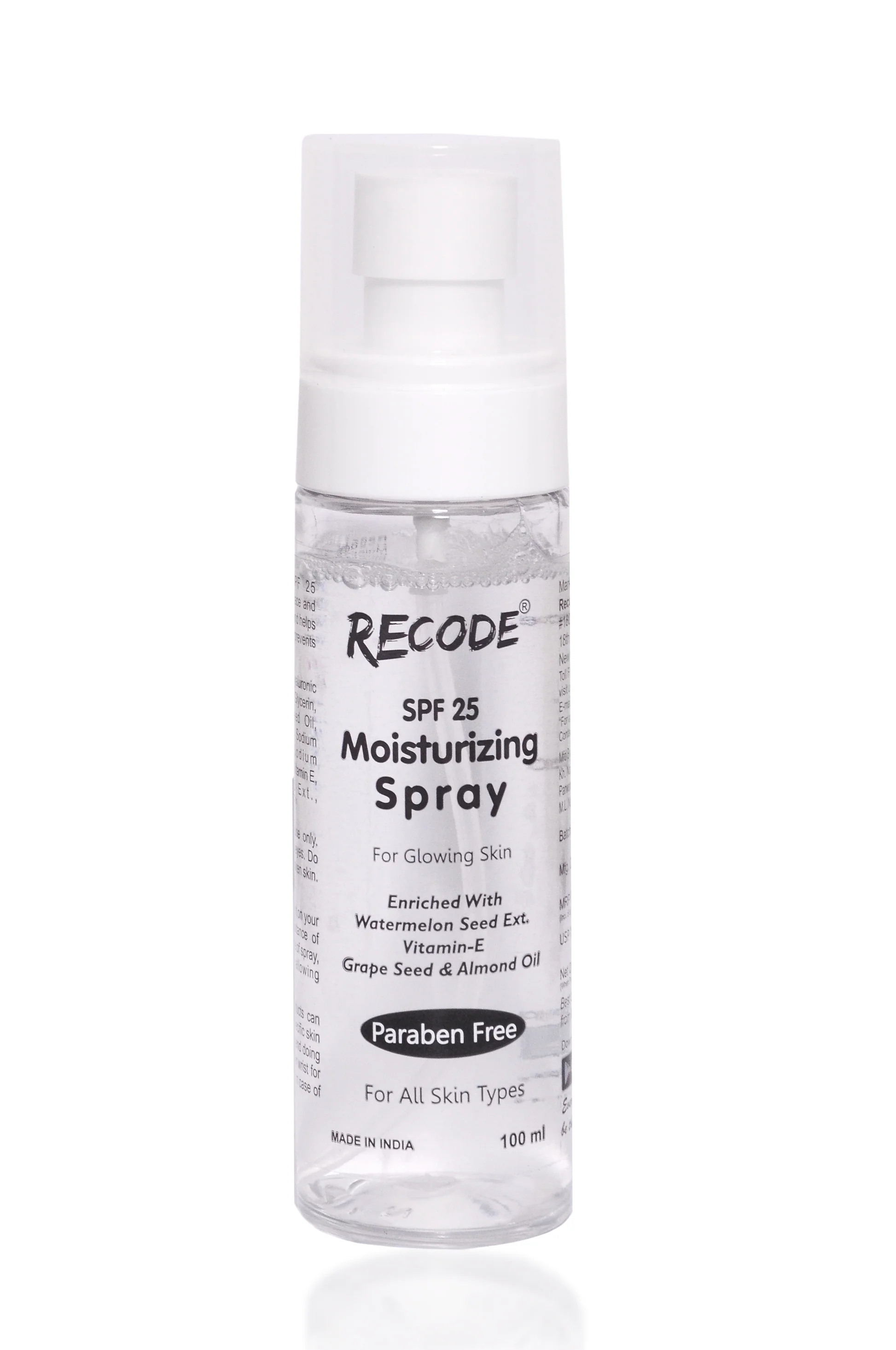 Recode Hydrating Moisturizer for Glowing Skin SPF 25 Lotion Spray (100 ML)
