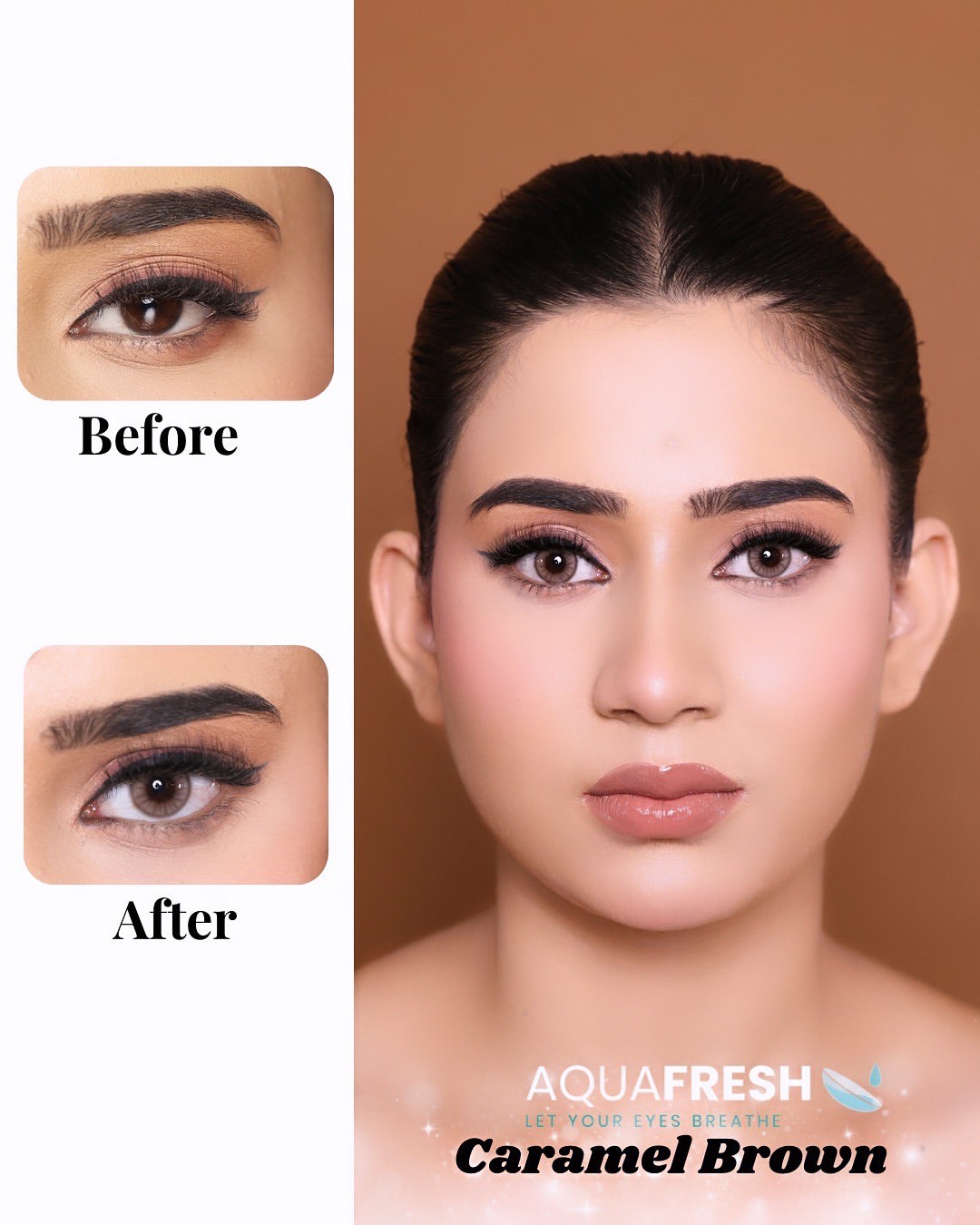 AQUA FRESH LENS CARAMEL BROWN